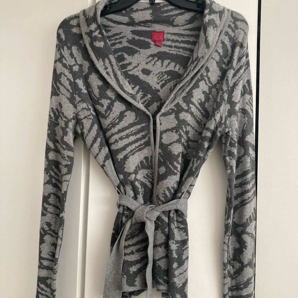 212 Grey animal print cardigan